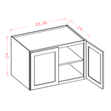 Devon-Walnut Wall Cabinet Refrigerator 24" Deep