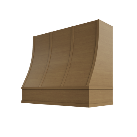 Shaker Essence Oak Hood CHA 2V Charlotte Sloped Flat Moulding Strapped Wood