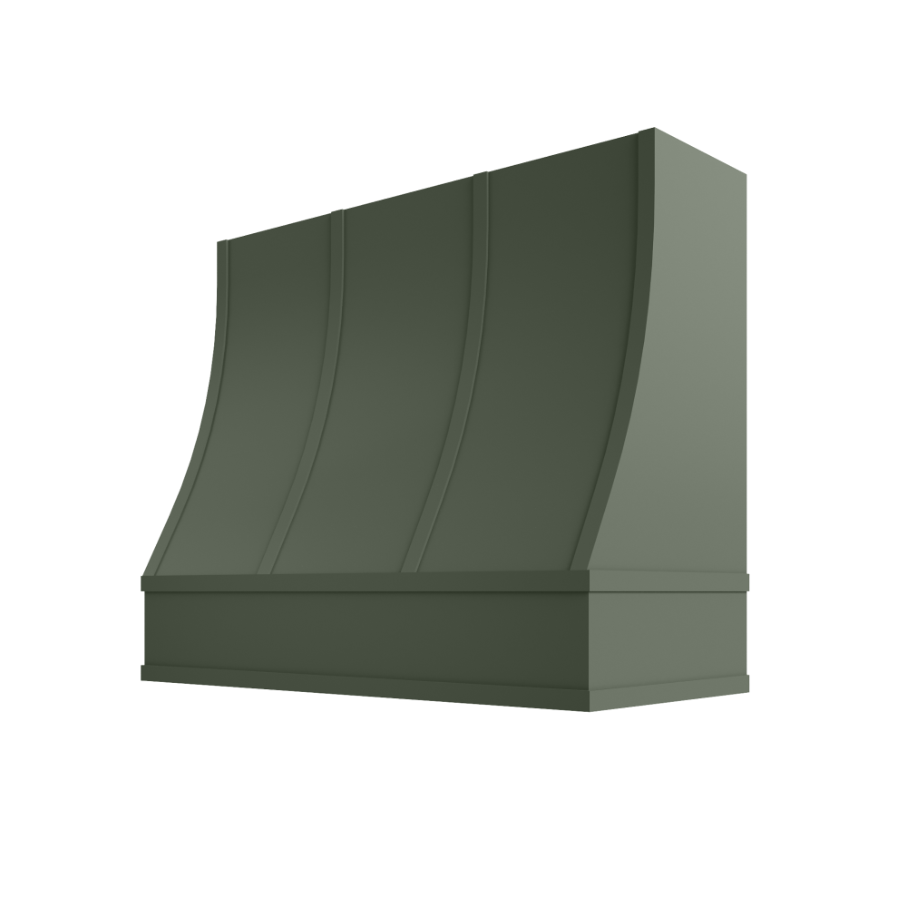 Shaker Ivy Hood CHA 2V Charlotte Sloped Flat Moulding Strapped Wood