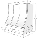 Edgeline-White: Hood CHA 2V Charlotte Sloped Flat Moulding Strapped Wood