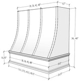 Shaker-White: Hood CHA 3V Charlotte Sloped Classic Moulding Strapped Wood