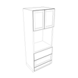 Smoky-Grey Assembled Tall Oven Cabinet 33" Wide