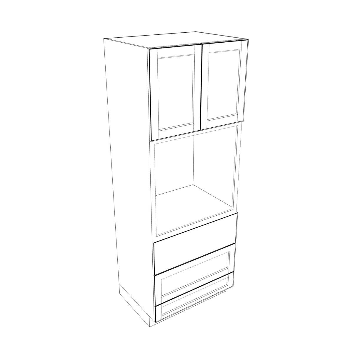 Smoky-Grey Assembled Tall Oven Cabinet 33" Wide