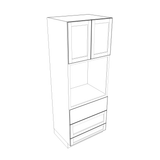 Smoky-Grey Assembled Tall Oven Cabinet 33" Wide