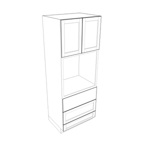 Smoky-Grey Assembled Tall Oven Cabinet 33" Wide