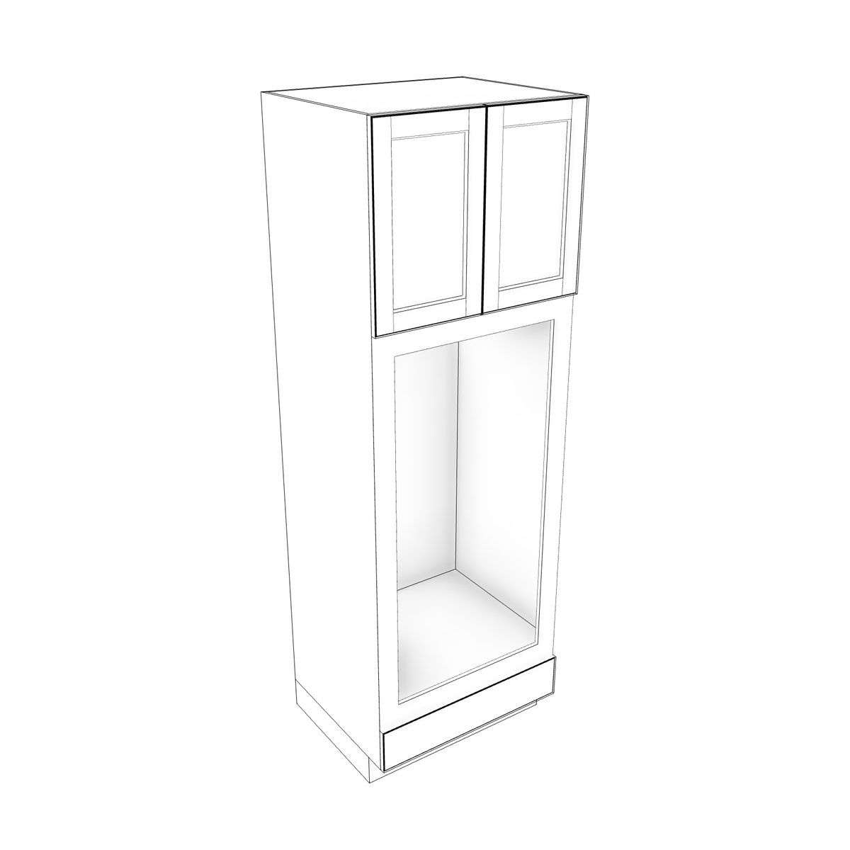 Misty-Grey Assembled Tall Oven Cabinet 33" Wide