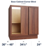 Devon-Walnut Base Cabinet Corner Blind