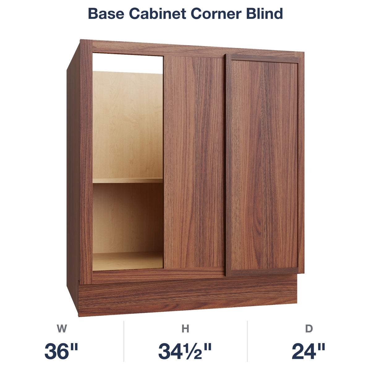 Devon-Walnut Base Cabinet Corner Blind