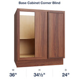 Devon-Walnut Base Cabinet Corner Blind