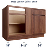 Devon-Walnut Base Cabinet Corner Blind