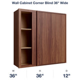 Devon-Walnut Wall Cabinet Corner Blind 36" Wide