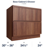 Devon-Walnut Base Cabinet 2 Drawer