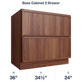 Devon-Walnut Base Cabinet 2 Drawer