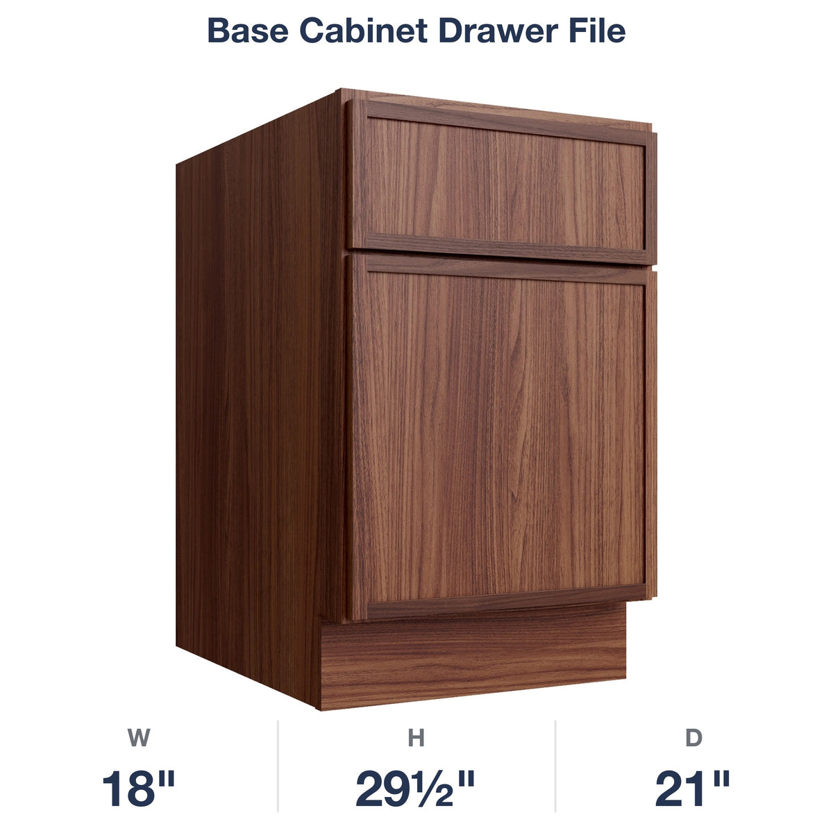 Devon-Walnut Base Cabinet Drawer File