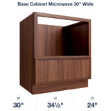 Devon-Walnut Base Cabinet Microwave 30" Wide