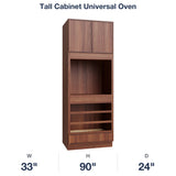 Devon-Walnut Tall Cabinet Universal Oven