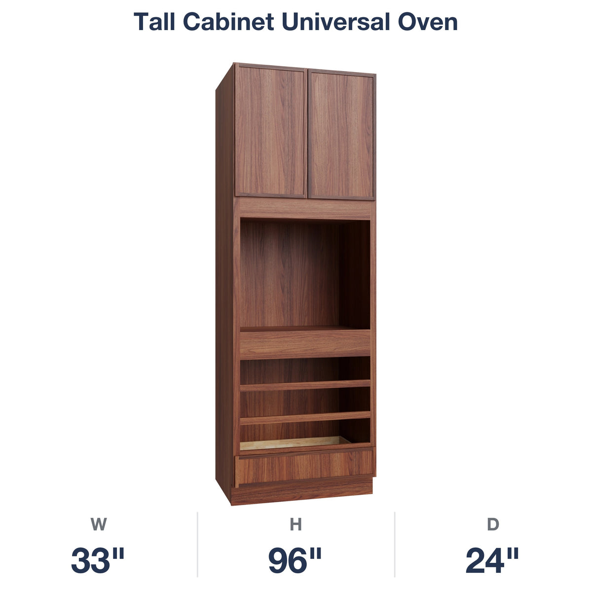 Devon-Walnut Tall Cabinet Universal Oven