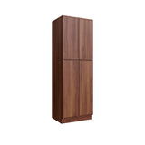 Devon Walnut Tall Cabinet 4 Door Utility Pantry