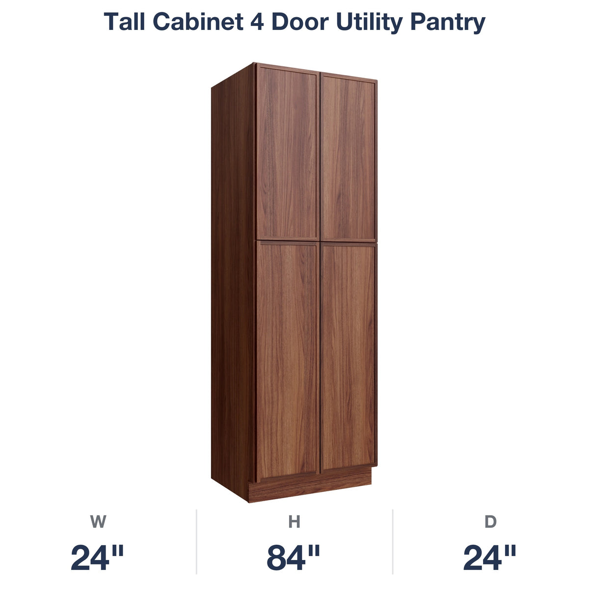 Devon-Walnut Tall Cabinet 4 Door Utility Pantry