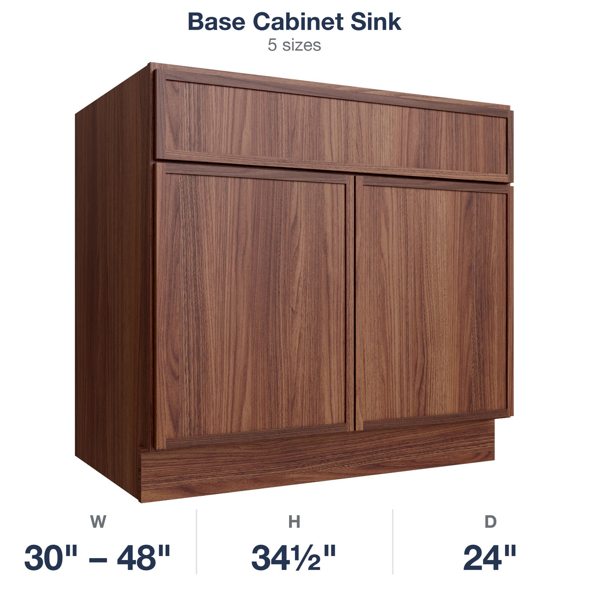 Devon-Walnut Base Cabinet Sink