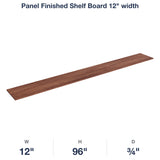 Devon-Walnut: Panel Finished Shelf Board 12" width