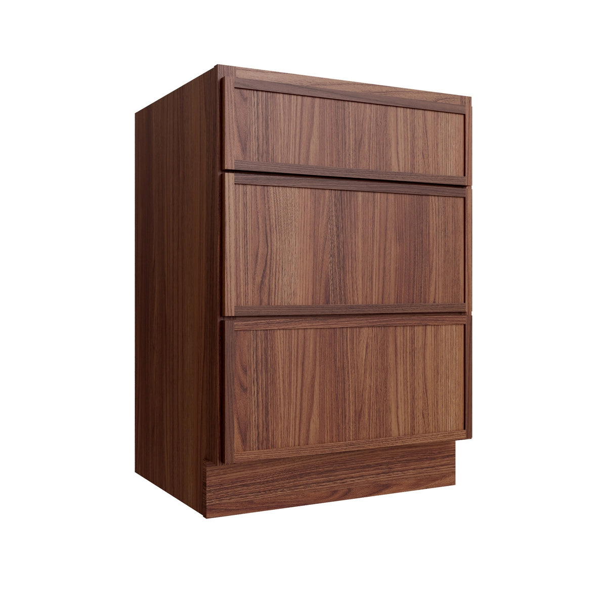 Devon Walnut Vanity 3 Drawer Base Cabinet