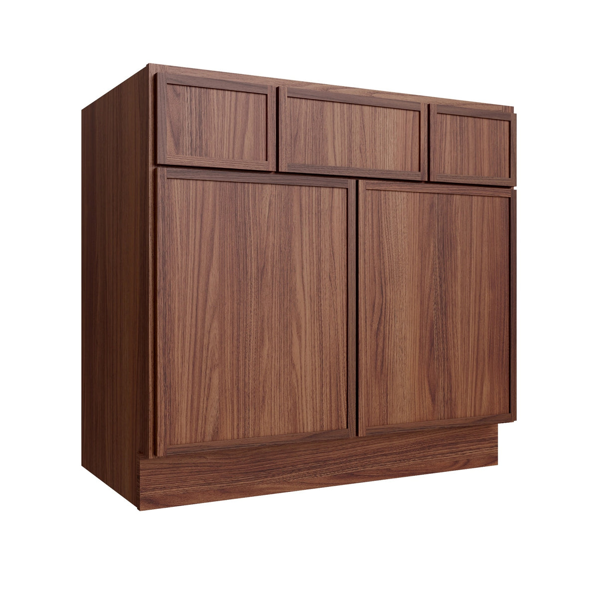 Devon Walnut Vanity Combo Base Cabinet 2 Drawer