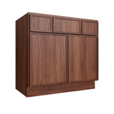 Devon Walnut Vanity Combo Base Cabinet 2 Drawer
