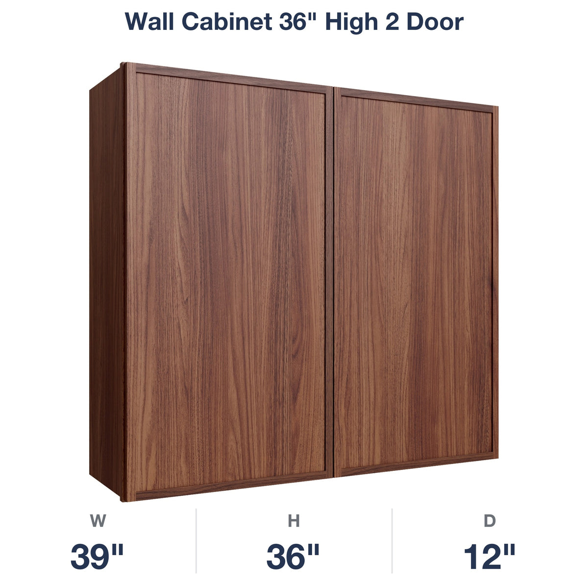 Devon-Walnut Wall Cabinet 36" High 2 Door