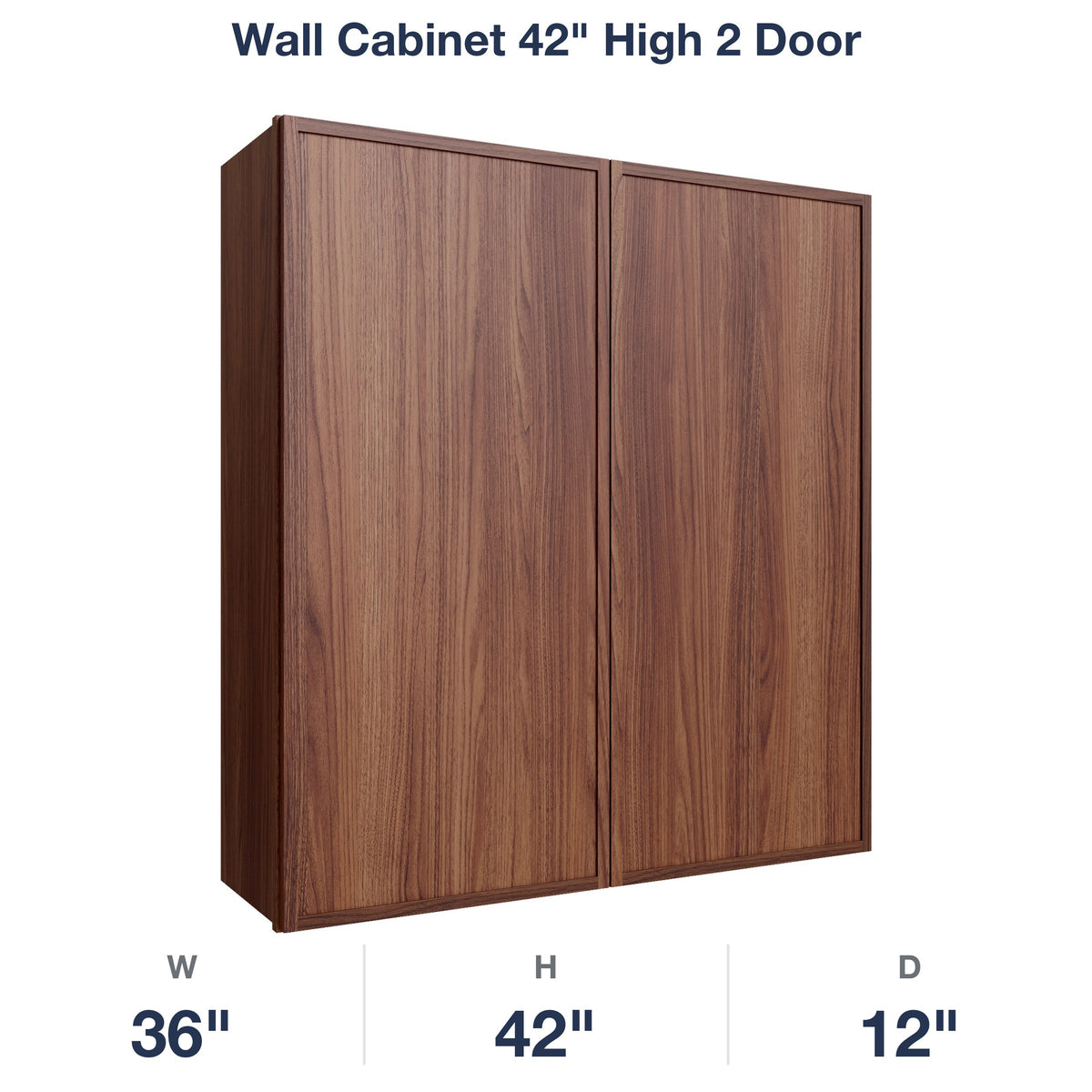 Devon-Walnut Wall Cabinet 42" High 2 Door