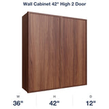 Devon-Walnut Wall Cabinet 42" High 2 Door