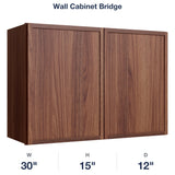 Devon-Walnut Wall Cabinet Bridge