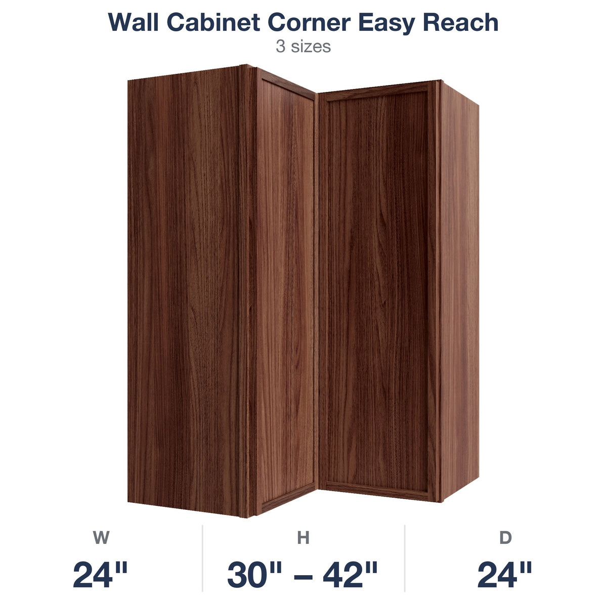 Devon-Walnut Wall Cabinet Corner Easy Reach