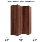 Devon-Walnut Wall Cabinet Corner Easy Reach