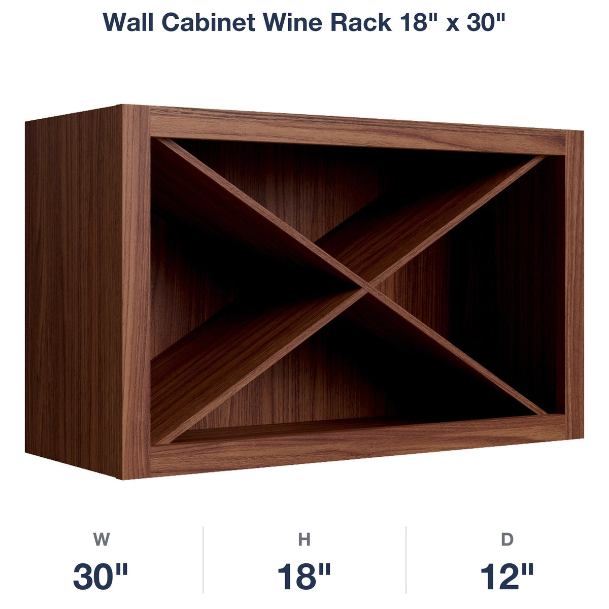 Devon-Walnut Wall Cabinet Wine Rack 18" x 30"