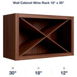 Devon-Walnut Wall Cabinet Wine Rack 18" x 30"