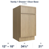 Devon-Oak Vanity 1 Drawer 1 Door Base