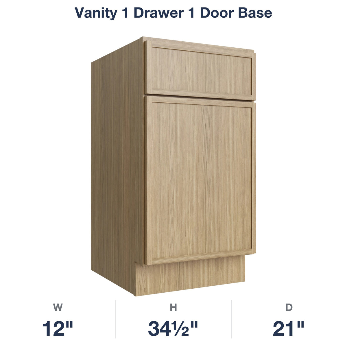 Devon-Oak Vanity 1 Drawer 1 Door Base