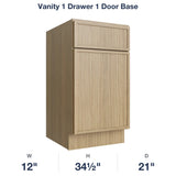 Devon-Oak Vanity 1 Drawer 1 Door Base