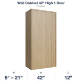 Devon-Oak Wall Cabinet 42" High 1 Door