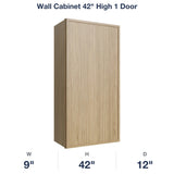 Devon-Oak Wall Cabinet 42" High 1 Door