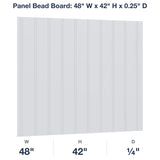 Devon-White: Panel Bead Board: 48" W x 42" H x 0.25" D