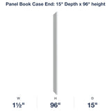 Devon-White: Panel Book Case End: 15" Depth x 96" height