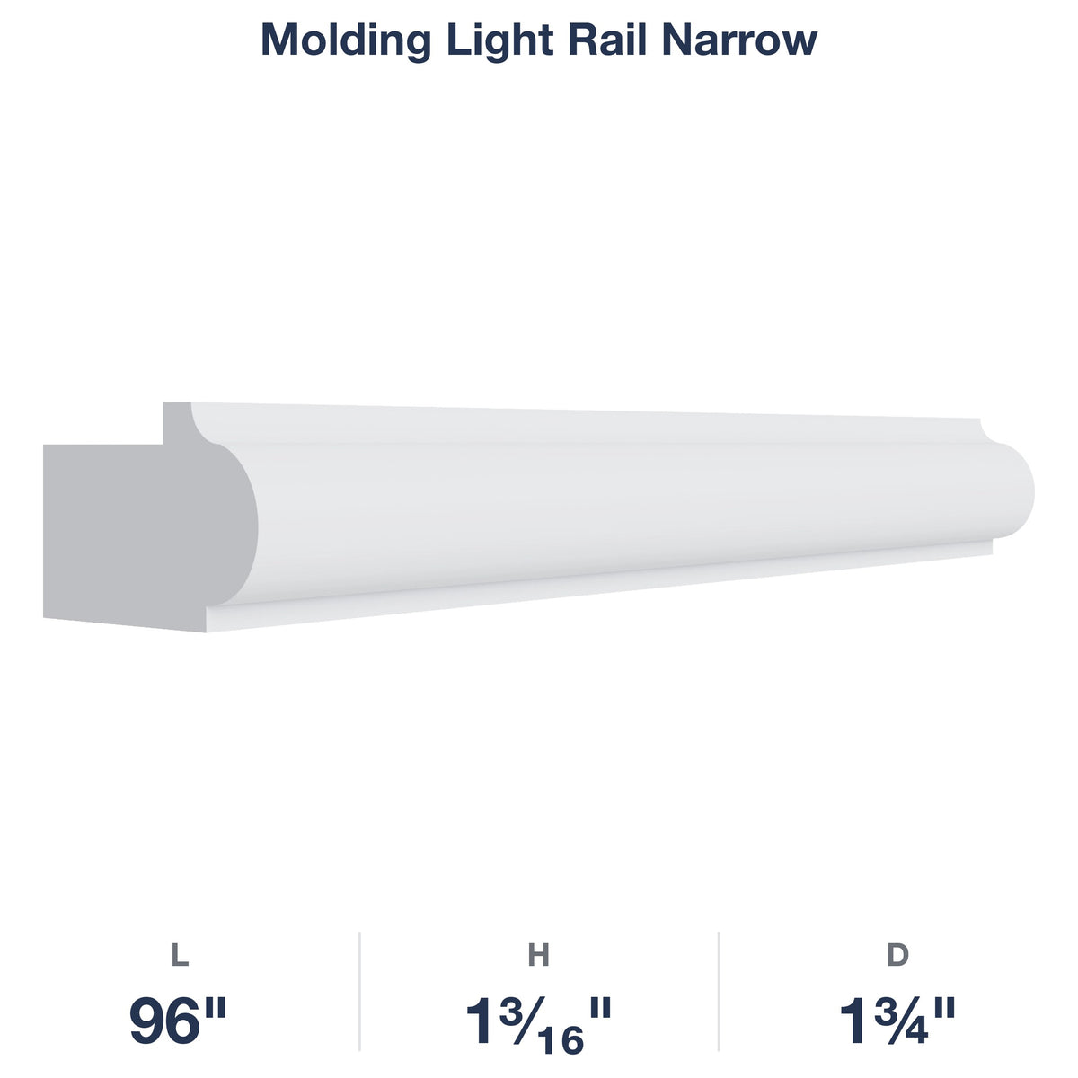 Devon-White: Molding Light Rail  Narrow