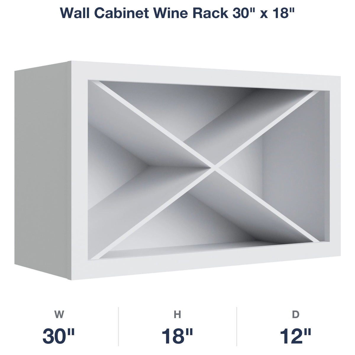 Devon-White Wall Cabinet Wine Rack  30" x 18"