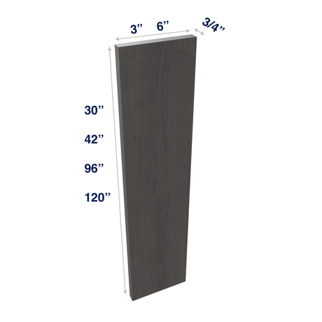 Smoky-Grey: Filler Wall or Tall  3" or 6" Wide up to 120" Length