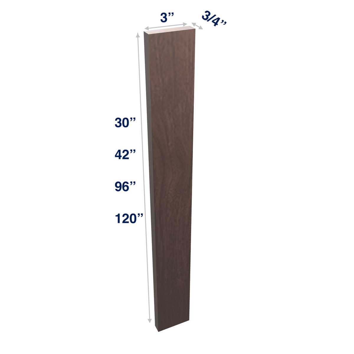 Espresso: Filler Wall or Tall  3" or 6" Wide up to 120" Length