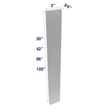 Luxor-White: Filler Wall or Tall  3" or 6" Wide up to 120" Length