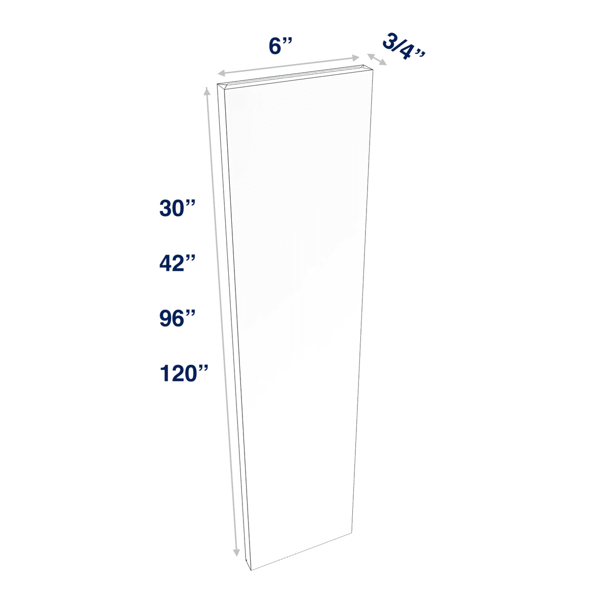 Smoky-Grey: Filler Wall or Tall  3" or 6" Wide up to 120" Length