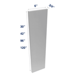 Luxor-White: Filler Wall or Tall  3" or 6" Wide up to 120" Length